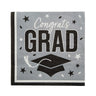 Congrats Grad Paper Luncheon Napkins 6.5 Inch Bulk 50 Count Graduation Party Supply