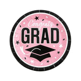 9" Graduation Party Congrats Grad Round Paper Dinner Plates 25 Count