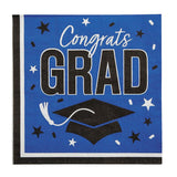 Congrats Grad Paper Luncheon Napkins 6.5 Inch Bulk 50 Count Graduation Party Supply