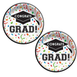 Congrats Grad 6 3/4" Round Disposable Dessert Plates – 8 Count