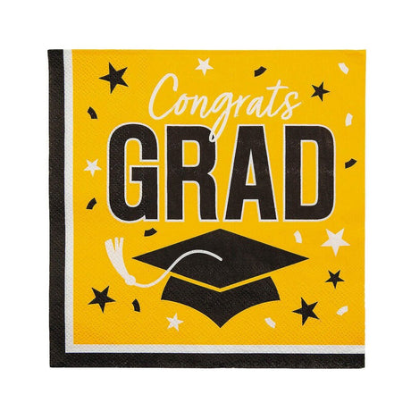 6 1/2" Congrats Grad Party Paper Luncheon Napkins 50 Count