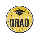 Way to Go Grad Black Dessert Plates 7.25 Inch 25 Count Graduation Party Tableware