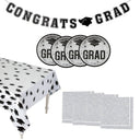 102-Piece Graduation Party Solid Color Dessert Disposable Tableware Kit for 50 Guests