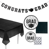 152-Piece Graduation Party Solid Color Disposable Tableware Kit for 25 Guests