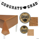 152 Pieces Graduation Party Black Disposable Tableware Kit for 25 Guests