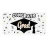 Black Congrats Grad Graduation Party Plastic Banner 6 Ft. x 3 Ft.