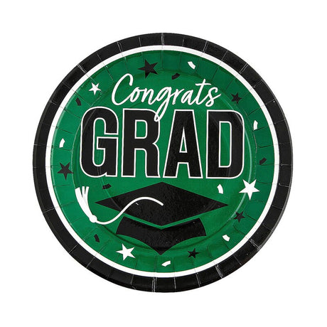 9" Congrats Grad Round Paper Dinner Plates 25 Count