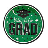 7 1/4" Purple "Way to Go Grad" Disposable Paper Dessert Plates 25 Count