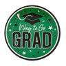 7 1/4" Purple "Way to Go Grad" Disposable Paper Dessert Plates 25 Count