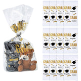 10" x 18" Congrats Grad Cellophane Bags with Twist Ties - 12 Pc.