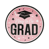 7 1/4" Way to Go Grad Disposable Paper Dessert Plates 25 Count