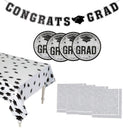 102 Pieces Graduation Party Solid Color Dessert Disposable Tableware Kit for 50 Guests