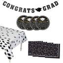 102 Pieces Graduation Party Solid Color Dessert Disposable Tableware Kit for 50 Guests