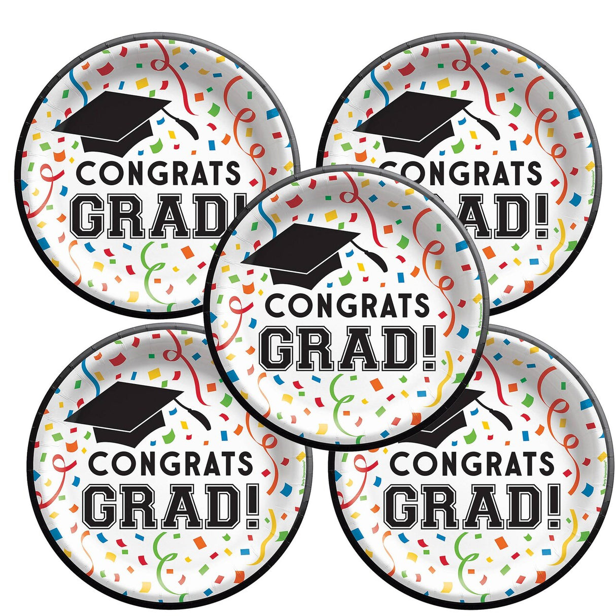 8.5" Congrats Grad Round Paper Dinner Plates – 8ct