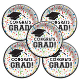 8.5" Congrats Grad Round Paper Dinner Plates – 8ct