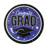 Yellow Congrats Grad Graduation Party Round Paper Dinner Plates 9 Inch 25 Count