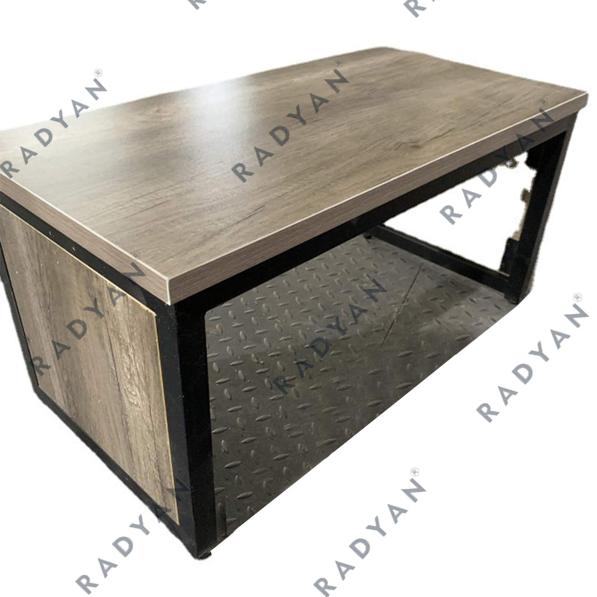 Steel and wood shelves, product display racks
