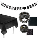 152-Piece Graduation Party Solid Color Disposable Tableware Kit for 25 Guests