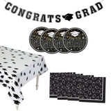 102 Pieces Graduation Party Orange Dessert Disposable Tableware Kit for 50 Guests