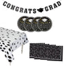 102 Pieces Graduation Party Orange Dessert Disposable Tableware Kit for 50 Guests