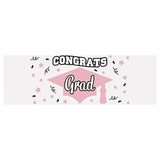Black Congrats Grad Graduation Party Plastic Banner 6 Ft. x 3 Ft.