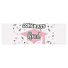 Black Congrats Grad Graduation Party Plastic Banner 6 Ft. x 3 Ft.