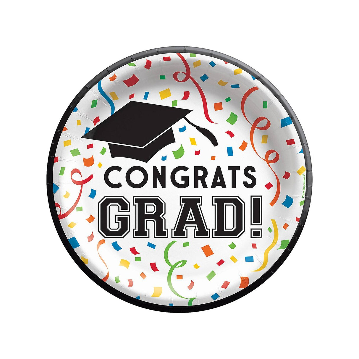 8.5" Congrats Grad Round Paper Dinner Plates – 8ct