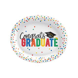 12" Congrats Grad Oval Paper Dinner Plates – 20ct