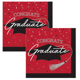 Creative Converting School Spirit Red Graduation Paper Dinner Napkins, 108 ct.