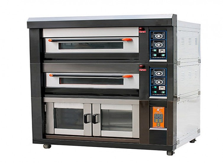 Electric deck oven with proofer