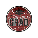 Gold Way to Go Grad Dessert Plates 7.25 Inch Paper 25 Count Graduation Party Supplies
