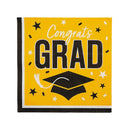 Congrats Grad Paper Luncheon Napkins 6.5 Inch Bulk 50 Count Graduation Party Supply