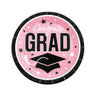 Yellow Congrats Grad Graduation Party Round Paper Dinner Plates 9 Inch 25 Count