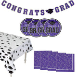 Graduation Party Green Dessert Tableware Kit 102 Pc for 50 Guests
