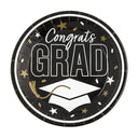 Congrats Grad Round Paper Dinner Plates 9 Inch 25 Count Graduation Party Tableware