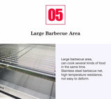 High Efficiency Countertop Electric BBQ Grill – Wall-Mounted Stainless Steel Salamander Oven with Brushed Surface