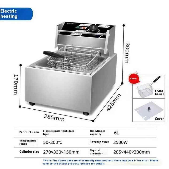 Electric Deep Fat Fryer Multifunctional Commercial Fryer Rapid Heating up Fryer Machine