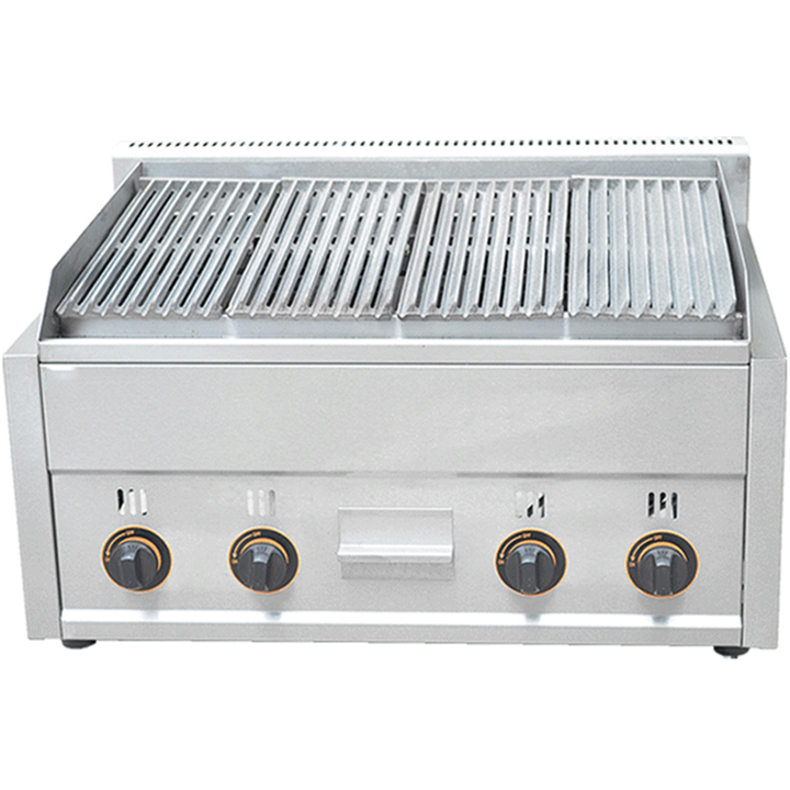 Lpg Volcanic Rock Lava Gas Pit Grill Bench Electric Commercial Striped Steaks Roaster Machine Fy-978