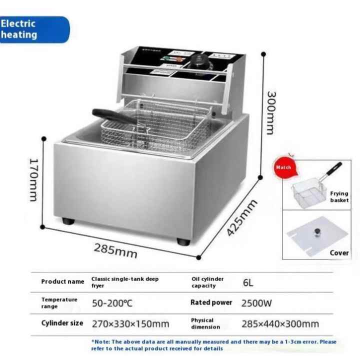 Single Cylinder 10L/12L Industrial French Fries Fryer Commercial Electric Deep Fryer
