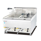 Stainless Steel French Fries Machine 2 Tank 2 Basket Commercial Potato Chip Gas Deep Fryer