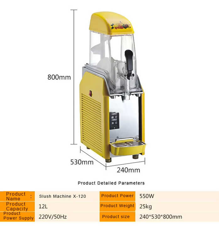 12L Commercial Slush Machine – Frozen Drink Dispenser for Hotel and Restaurant Use