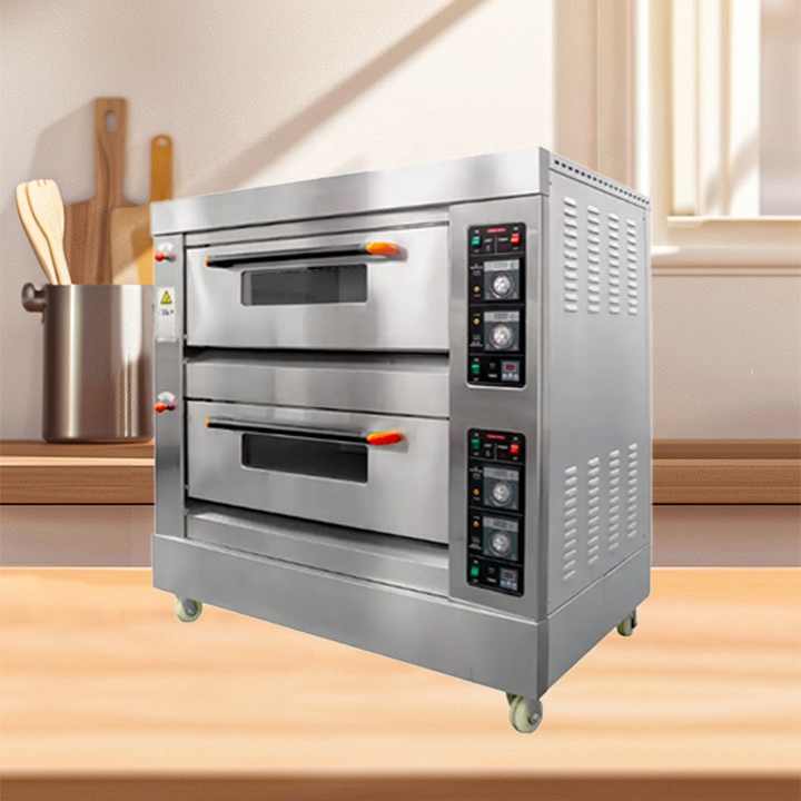 Electric Deck Oven Bakery Equipment Two Deck 4 Trays Commercial Oven for Bread
