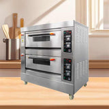 Electric Deck Oven Bakery Equipment Two Deck 4 Trays Commercial Oven for Bread