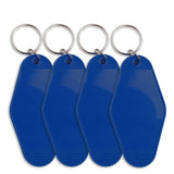 Retro Motel Keychain with Silver Ring - Royal Blue (4 per Set)