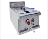 Commercial 2 Tank 14L Stainless Steel Gas Deep Fryer New Condition Potato Chips Fryer