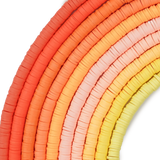 Heishi Polymer Clay Disc Beads 6mm - Bright Orange (3200 beads - 10 Strands 15")