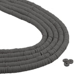 Heishi Polymer Clay Disc Beads 6mm - Onyx (3200 beads - 10 Strands 15")