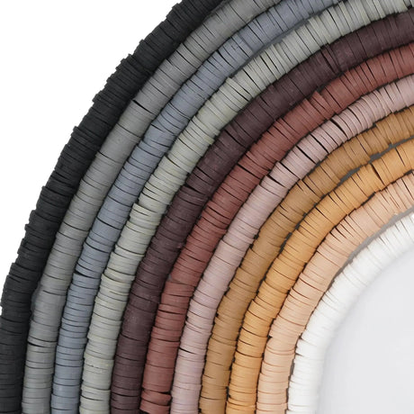 Heishi Polymer Clay Disc Beads 6mm - Slate Gray (3200 beads - 10 Strands 15")