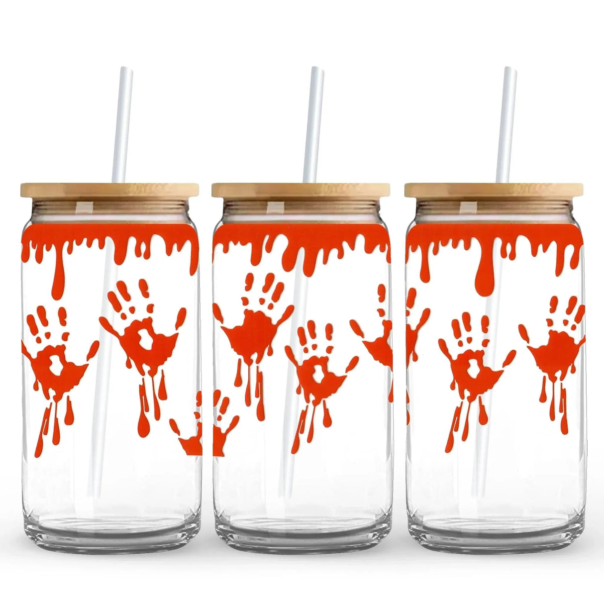 UV DTF Wrap -  Blood Drip & Hand Prints (9.7" x 4.3")