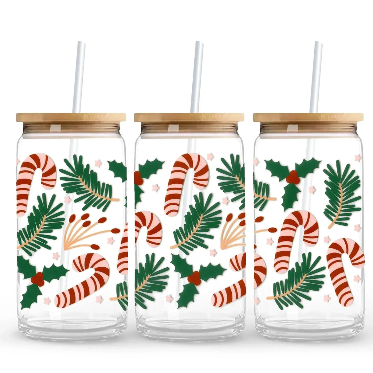 UV DTF Wrap - Christmas Pine & Candy Canes (9.7" x4.3")